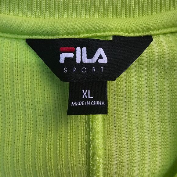 Fila Sport Ribbed Crewneck Sweatshirt Neon Green Women's Size XL NWT - Picture 4 of 11